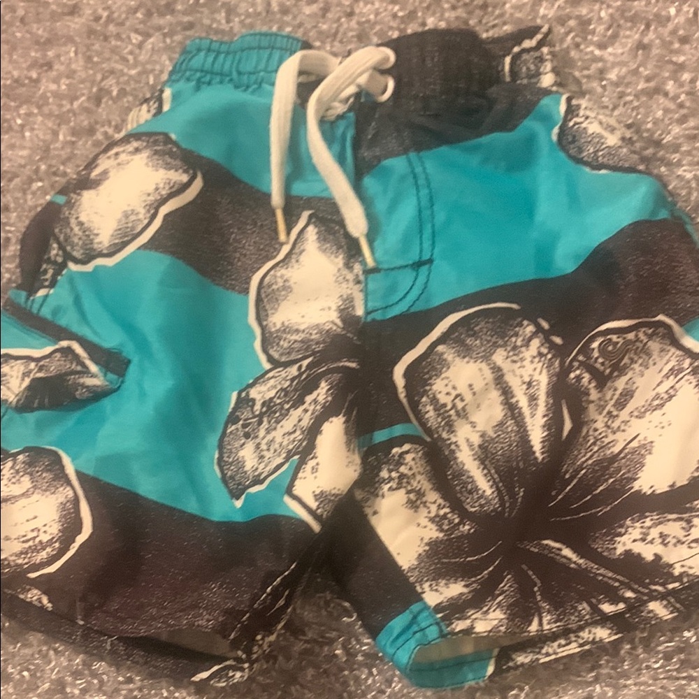 Kanu Kids Tropical Blue Floral Swim shorts